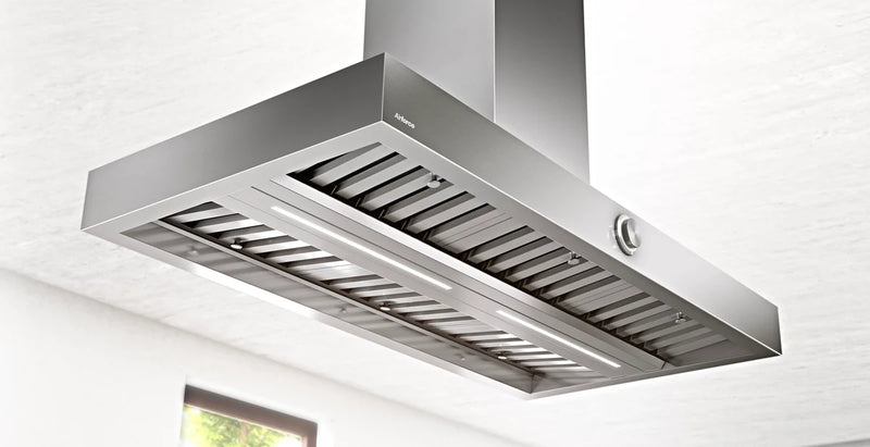 Airforce VIS BOXY NO DROP Island 120cm Stainless Steel Cooker hood with Rotary Dial Control Integra ready