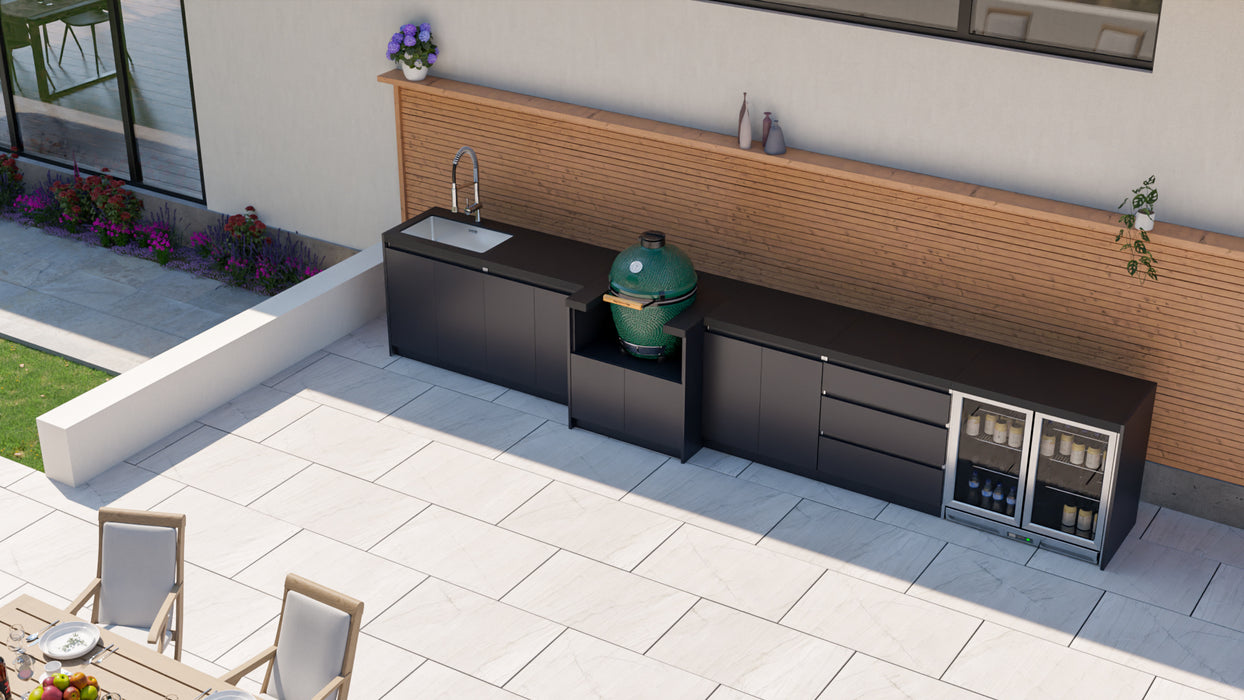 Whistler Fairford Black Outdoor Kitchen | 5M Full Length Setup