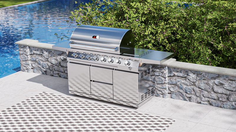 Whistler Cirencester 6 Burner Barbecue with Side Burner + Rotisserie + Cover