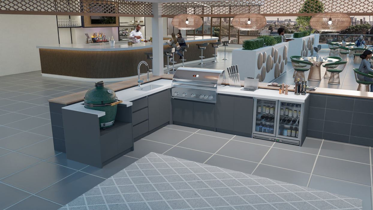 Whistler Fairford Outdoor Kitchen with Burford 5-Burner BBQ | Dimensions 3.2m x 3m