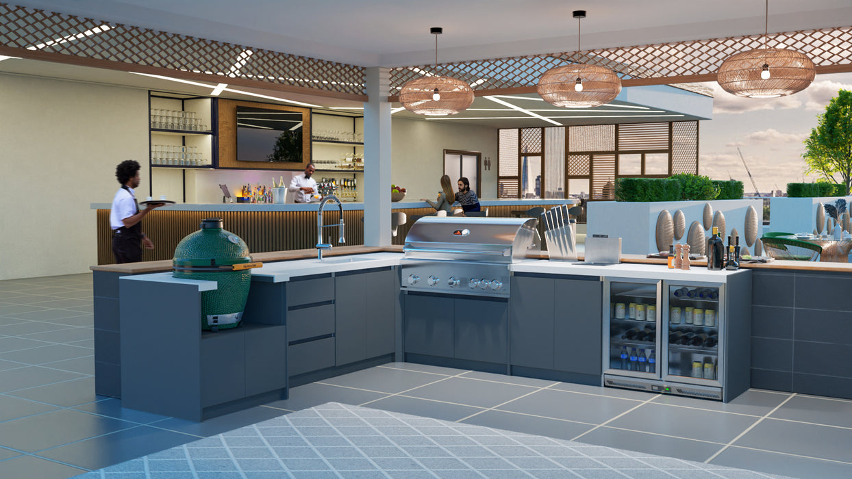 Whistler Fairford Outdoor Kitchen with Burford 5-Burner BBQ | Dimensions 3.2m x 3m