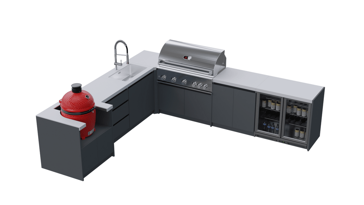 Whistler Fairford Outdoor Kitchen with Burford 5-Burner BBQ | Dimensions 3.1m x 3.5m