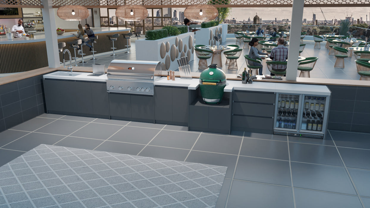 Whistler Fairford Grey Outdoor Kitchen with Burford 5-Burner BBQ | 6M Full Length Setup