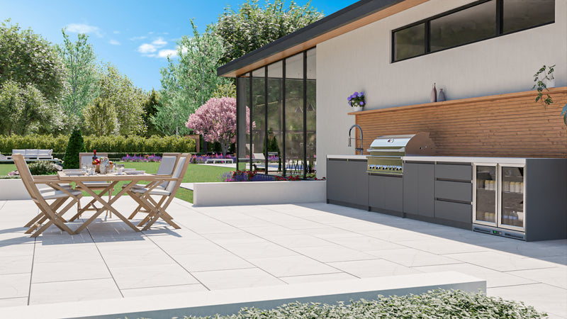Whistler Fairford Grey Outdoor Kitchen with Burford 5-Burner BBQ | 4.5M Full-Length