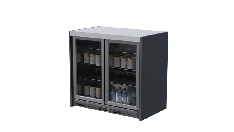 Whistler Fairford Grey Double Door Fridge 94cm