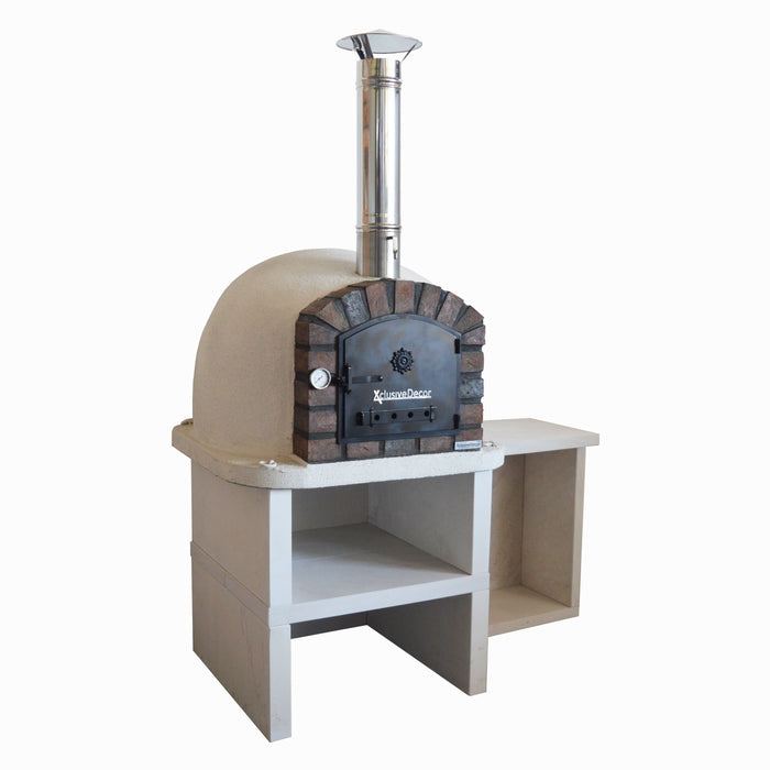 Premier wood burning pizza oven with side table