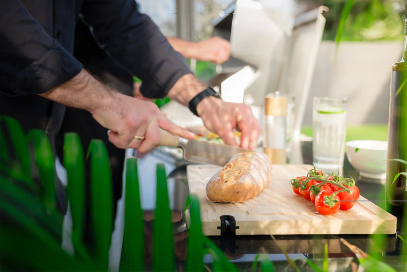 Goriller Outdoor Kitchen SilverBack| 6-Burner Gas Grill, Double Door Fridge and Sink | 3m