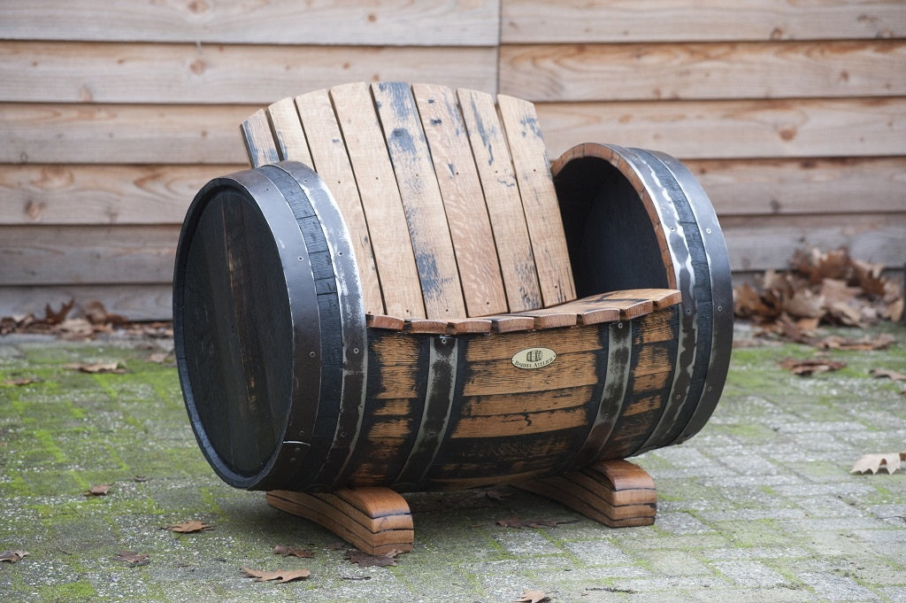 Whiskey Oak Barrel Lounge Chair "Robust" - Oiled Stained