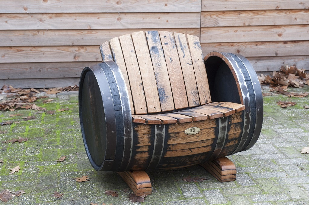 Whiskey Oak Barrel Lounge Chair "Robust" - Oiled Stained