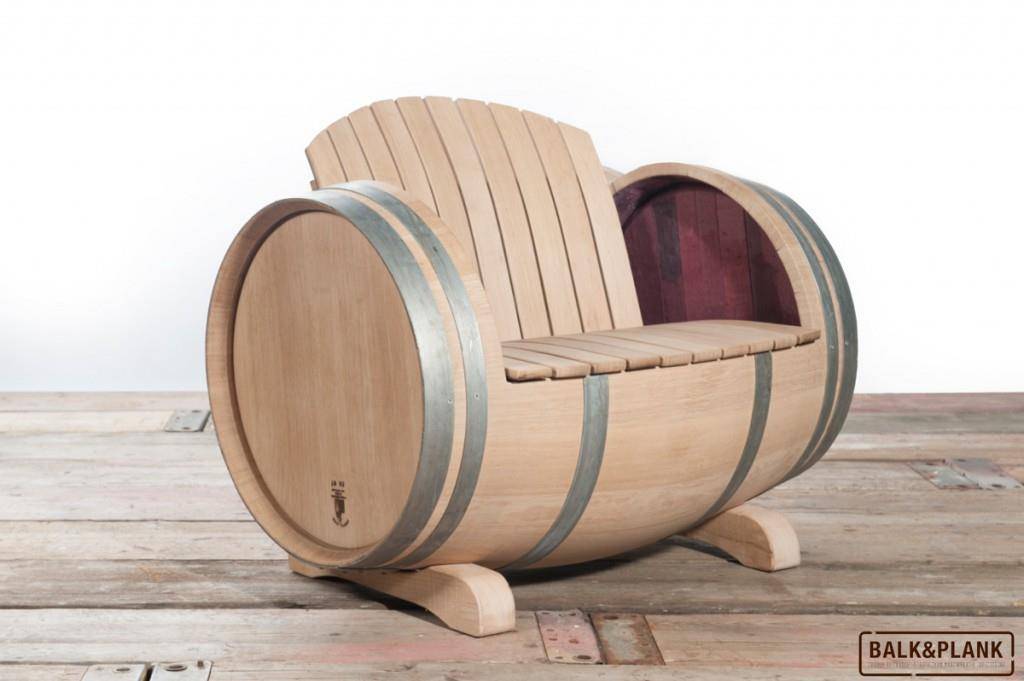 Wine Oak Barrel Lounge "Ruby" - Set of 3 Untreated