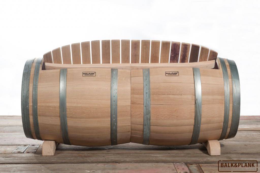 Wine Oak Barrel Lounge "Ruby" - Untreated XXL 1.5M