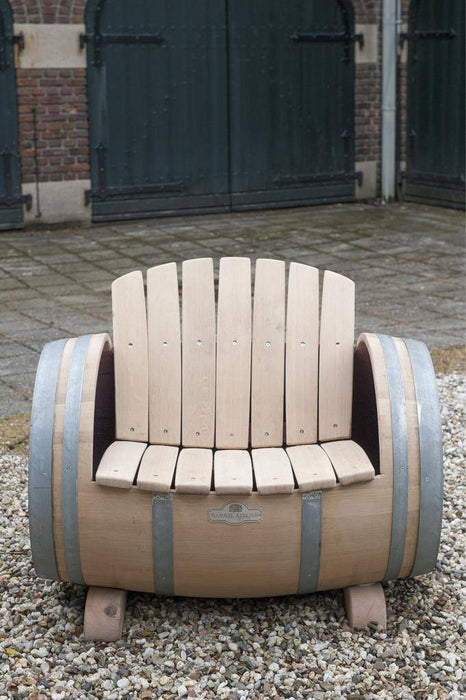 Wine Oak Barrel Lounge Chair "Ruby" - Untreated