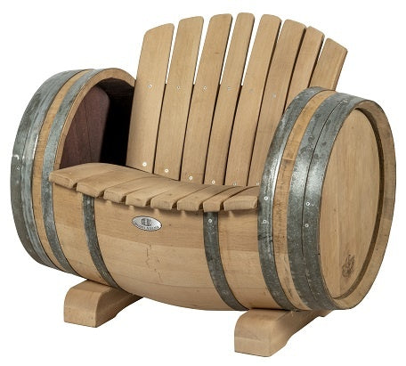 Wine Oak Barrel Lounge Chair "Ruby" - Untreated