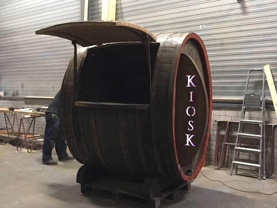 Oak Barrel Bar Kiosk