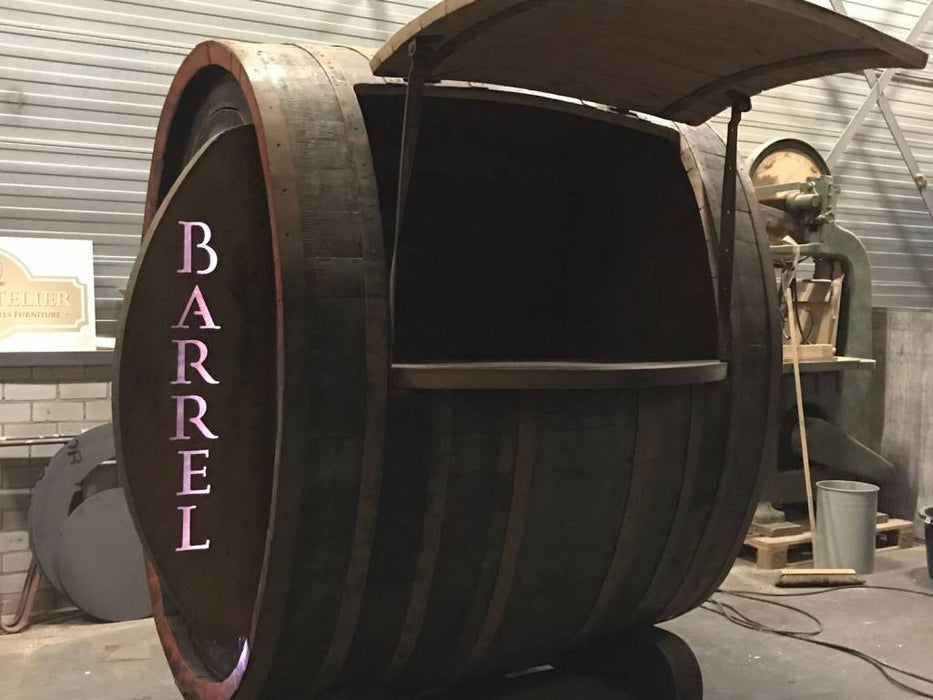 Oak Barrel Bar Kiosk