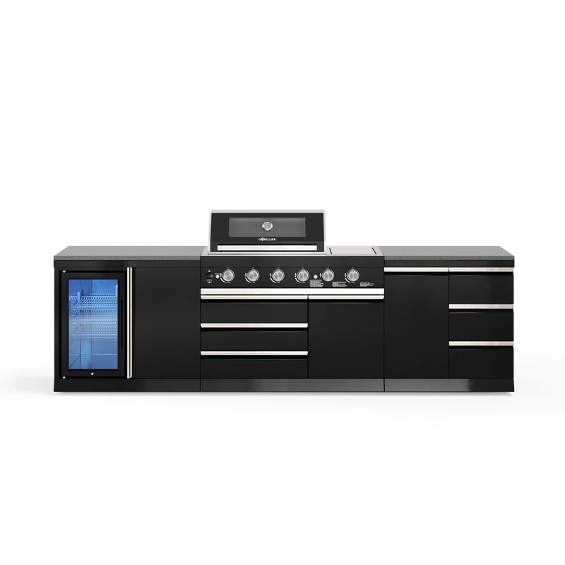 Goriller Outdoor Kitchen | 6-Burner Gas Grill, Drawer and Fridge | 3m Compact Luxury Design