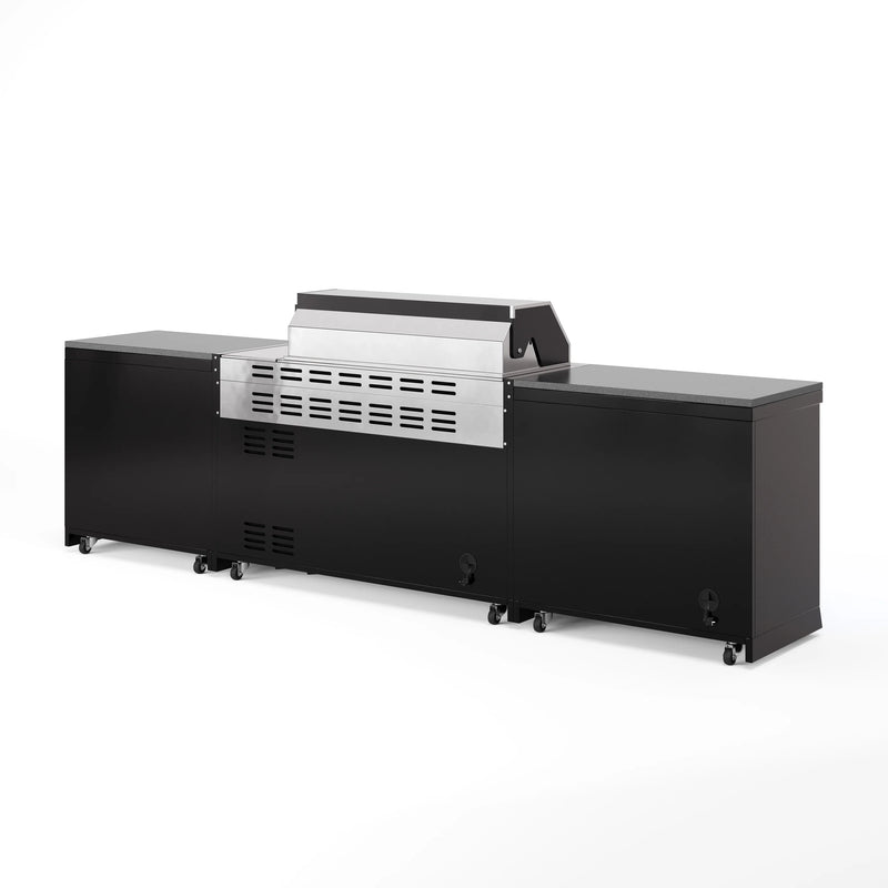 Goriller Outdoor Kitchen | 6-Burner Gas Grill, Drawer and Fridge | 3m Compact Luxury Design