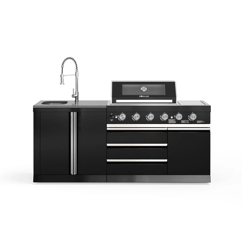 Goriller Outdoor Kitchen | 6-Burner Gas Grill, and Sink | 2m Compact Luxury Design