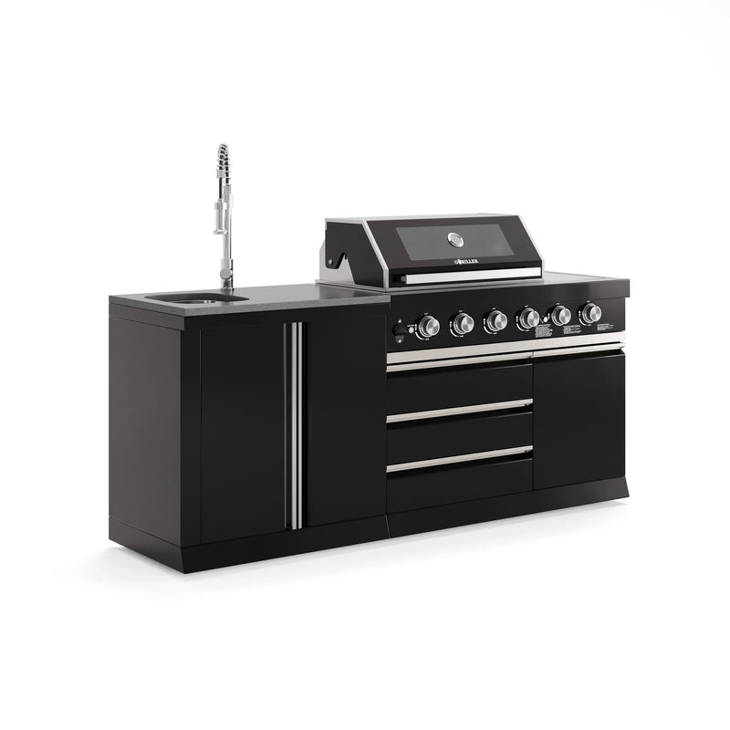 Goriller Outdoor Kitchen | 6-Burner Gas Grill, and Sink | 2m Compact Luxury Design