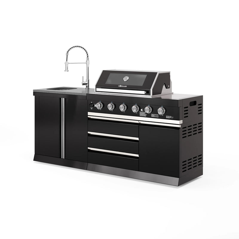 Goriller Outdoor Kitchen | 6-Burner Gas Grill, and Sink | 2m Compact Luxury Design