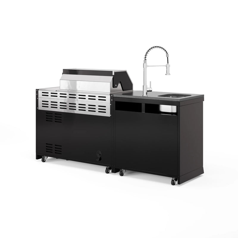 Goriller Outdoor Kitchen | 6-Burner Gas Grill, and Sink | 2m Compact Luxury Design