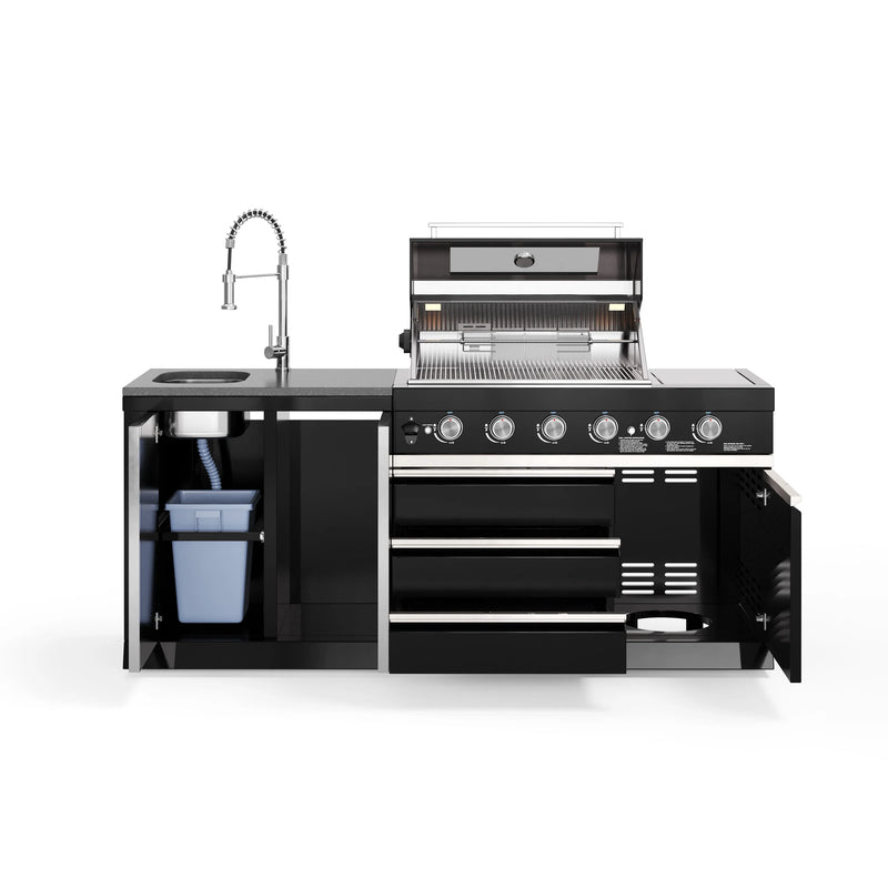 Goriller Outdoor Kitchen | 6-Burner Gas Grill, and Sink | 2m Compact Luxury Design