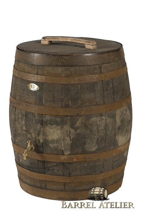 Whisky Oak Barrel 240 Liters Brushed with Loose Lid and Handle