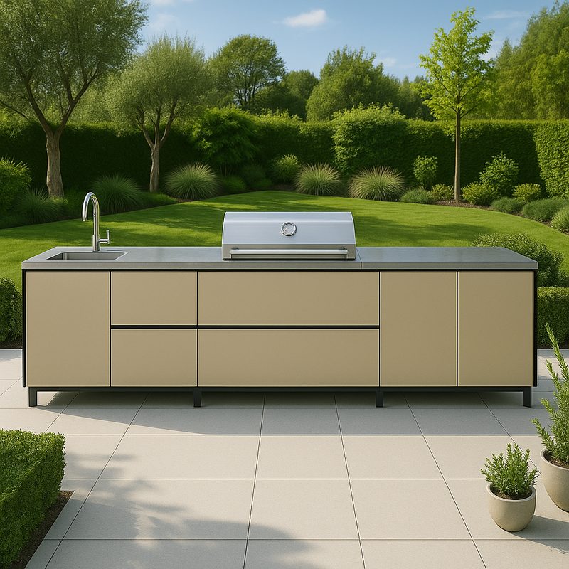 Hoppilif Outdoor Kitchen | BeefEater Proline & Sink –  Silver (3.6m)