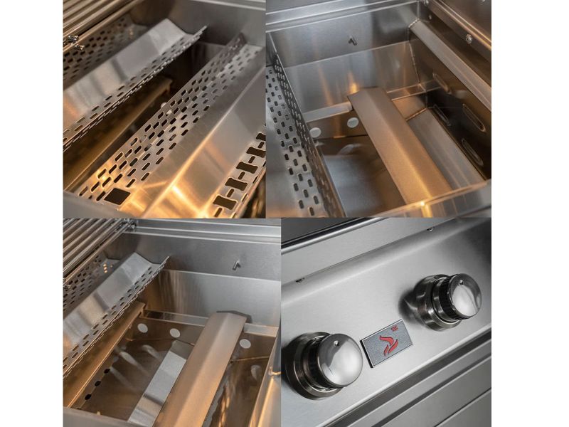 Whistler Fairford Grey Outdoor Kitchen 5-Burner BBQ and side Burner | 2.7M Full-Length