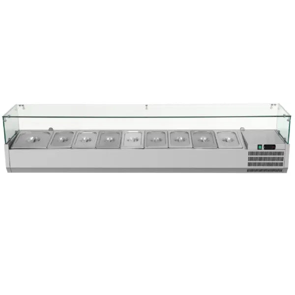 Cooling Gutter 200 cm 1/3 GN. +2 to +8 °C. Entirely made of stainless steel (AISI305) inside and out