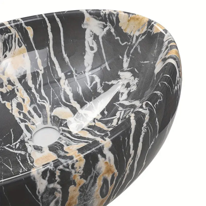 Black Marble Effect Ceramic Sink Basin