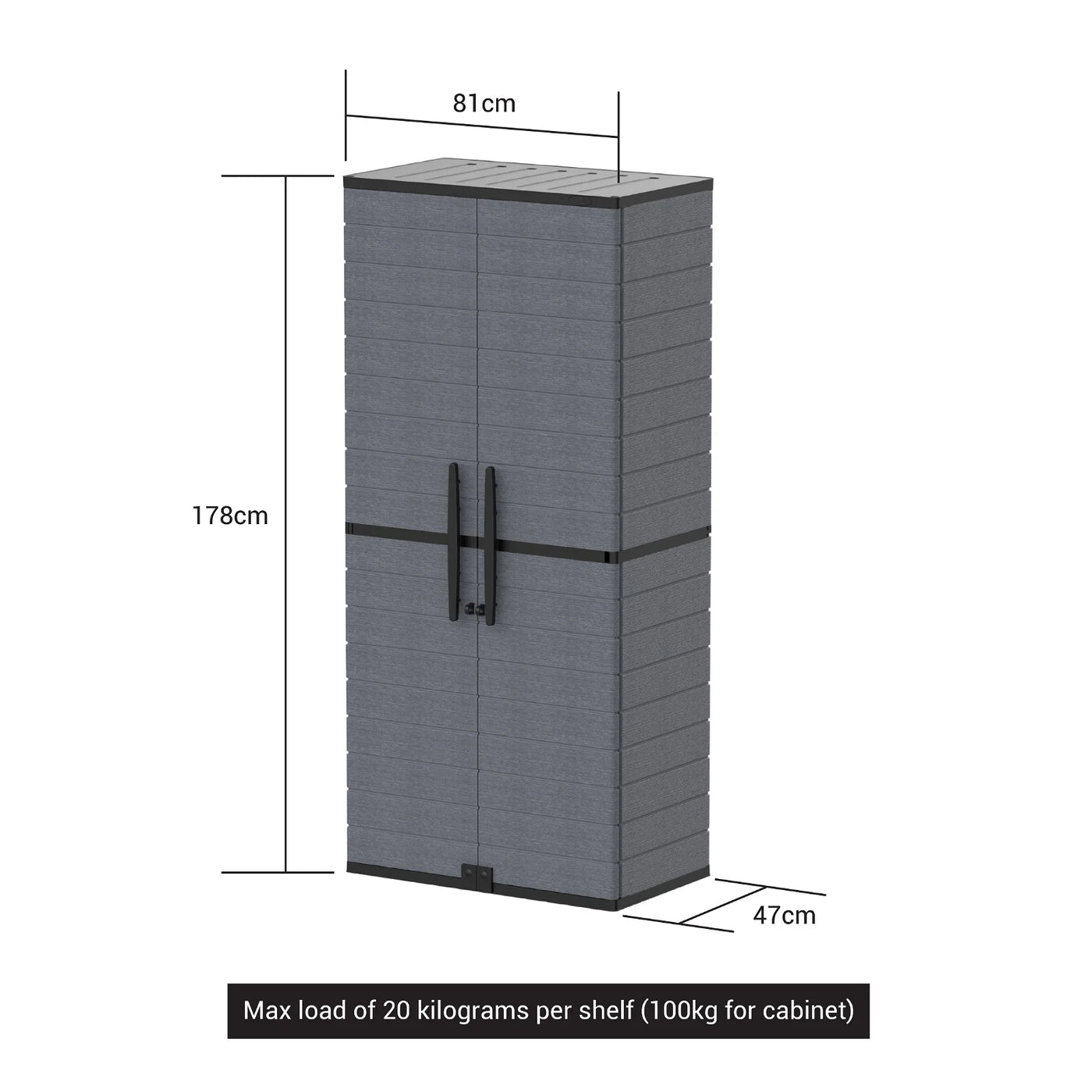 Duramax Cedargrain Tall Plastic Vertical Storage Cabinet