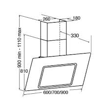 CDA EVA70BL angled chimney extractor with a contemporary design