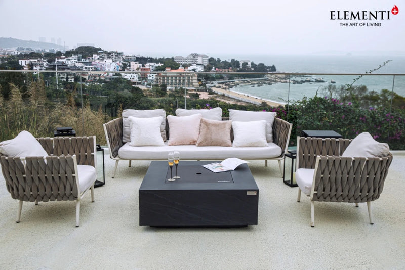 Roraima Fire Table - Slate Black and Wind Screen