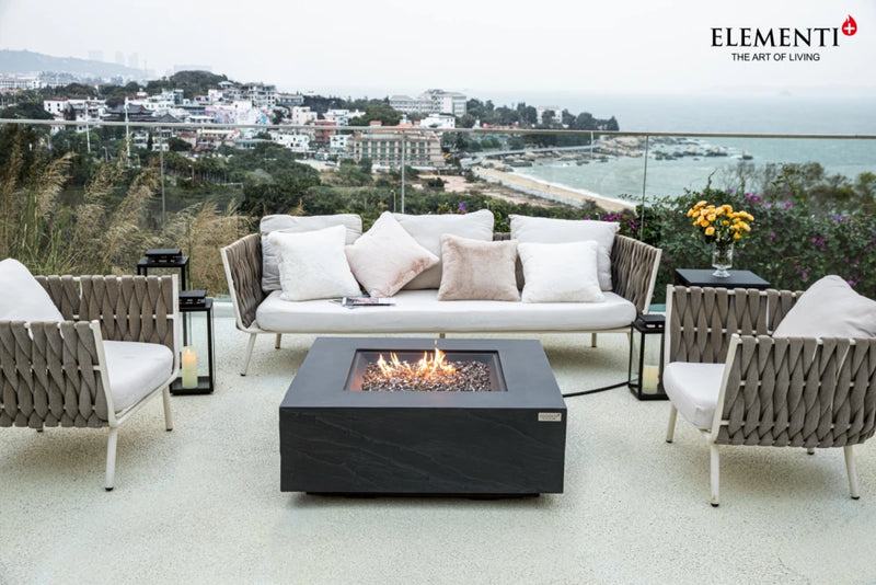 Roraima Fire Table - Slate Black and Wind Screen