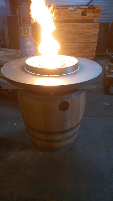 Oak Barrel Fire Table "Glü" - Untreated