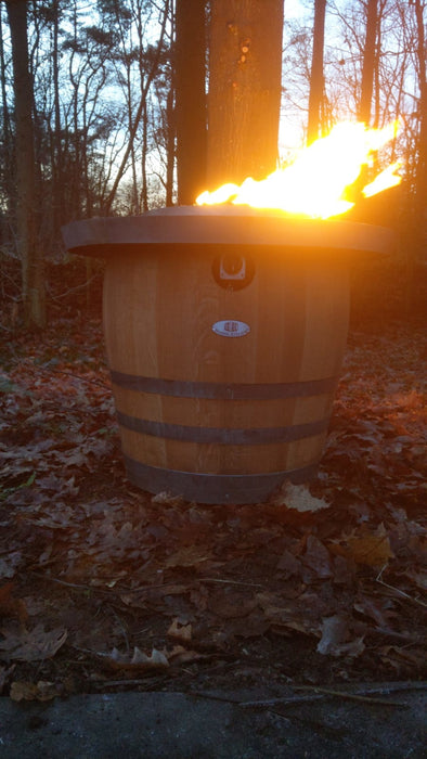 Oak Barrel Fire Table "Glü" - Untreated