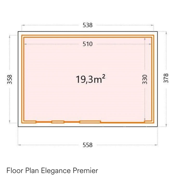 Telluria Eleganto Premier Steel Shed Office - 5.4m x 3.6m