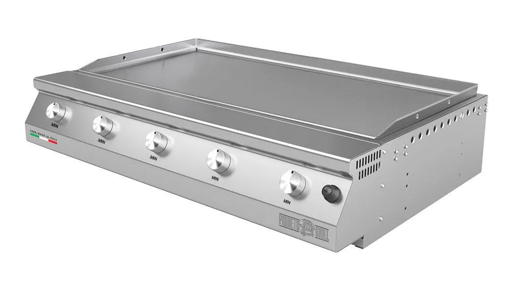 Pianeta Grill - Fry Top 1000 Professional 5 Burner Built-in Gas barbecue with and half Teppanyaki Plate