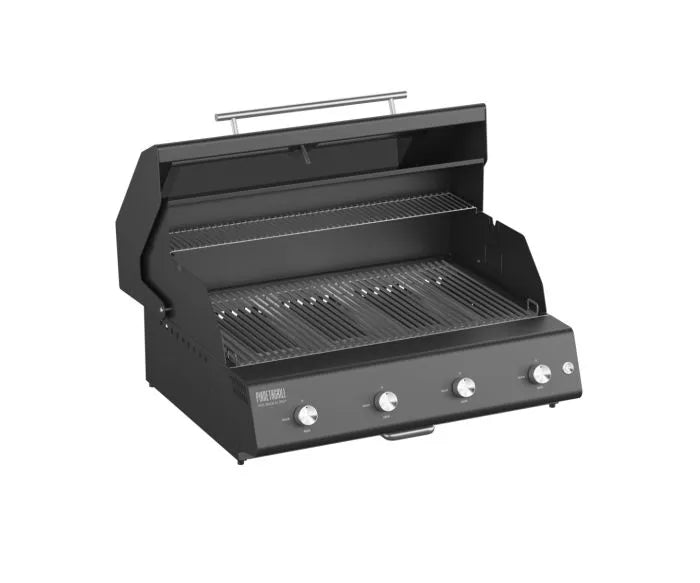 Pianeta Grill - Fry Top 750 4-burner gas barbecue Black with Sun Grill Trolley and Dual Side Burner