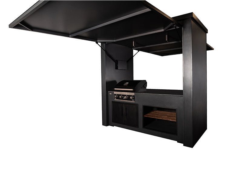 Grillandia Outdoor Kitchen Cabana Pod with Two Doors GrandHall 4 Burner - 2.4m