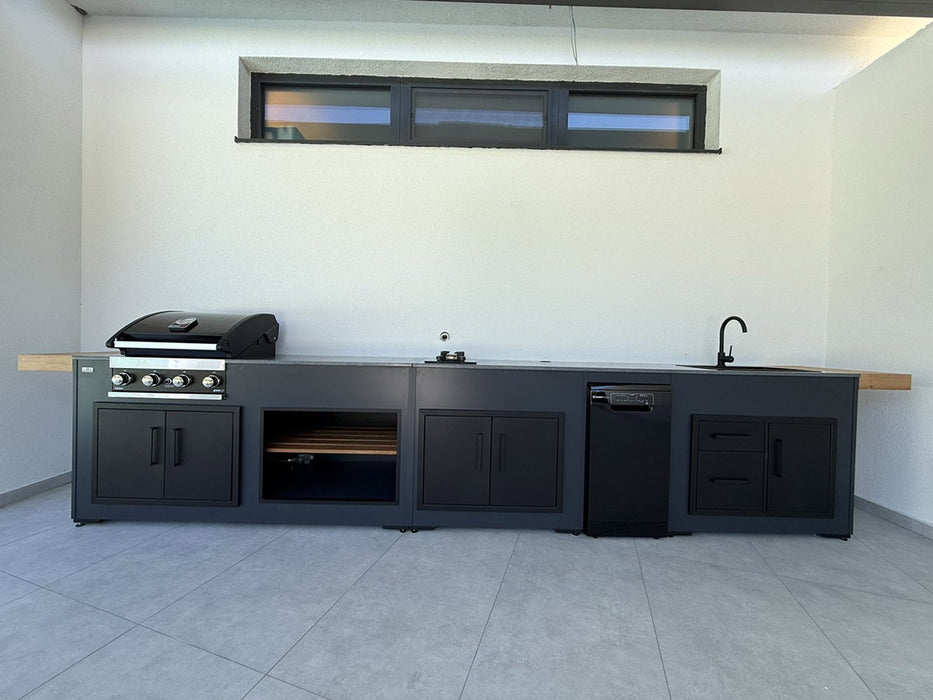 Grillandia Outdoor Kitchen Grandhall Gas BBQ, Fridge, Sink