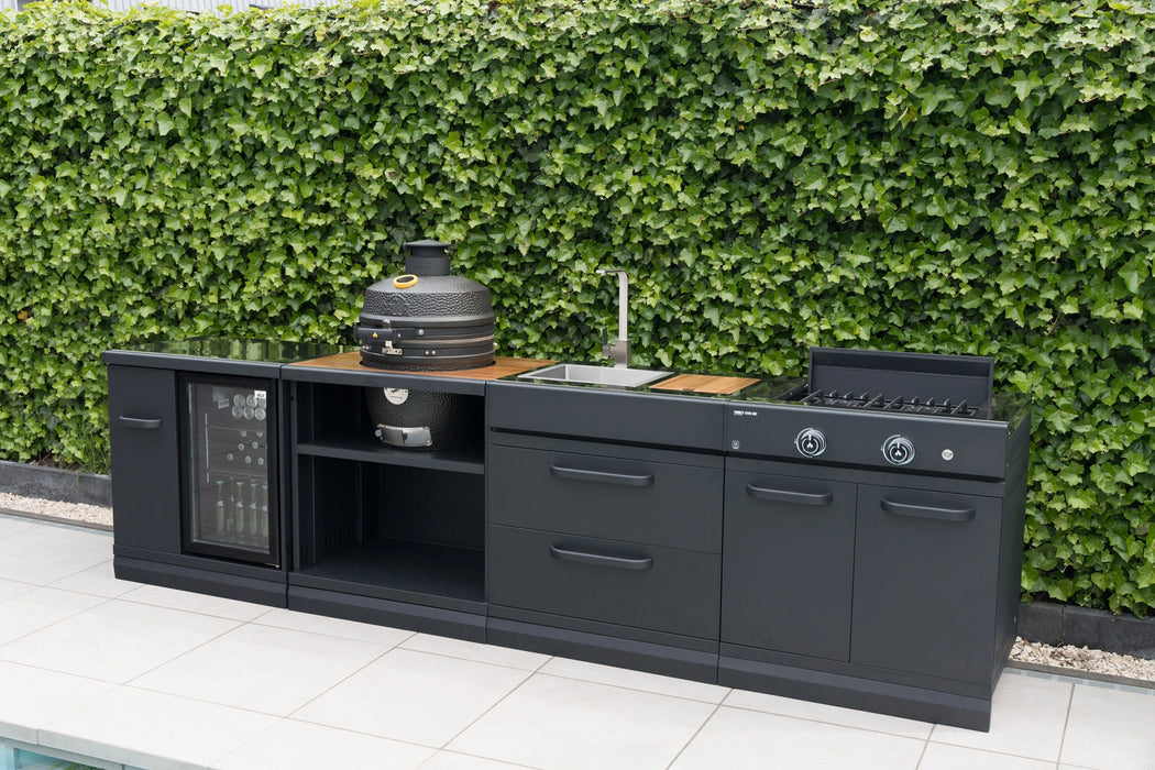 GRLLR Outdoor Kitchen Kamado Fridge and Sink stove| Full length 3.2M