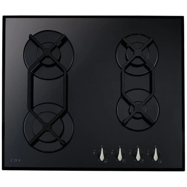 CDA HVG621BL Four burner gas on glass hob