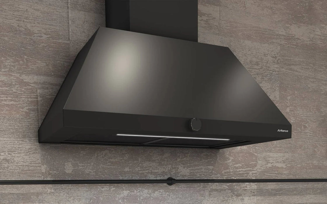 Airforce ICONIC 80cm Wall Mounted Cooker Hood with Rotary dial control- Black Finish