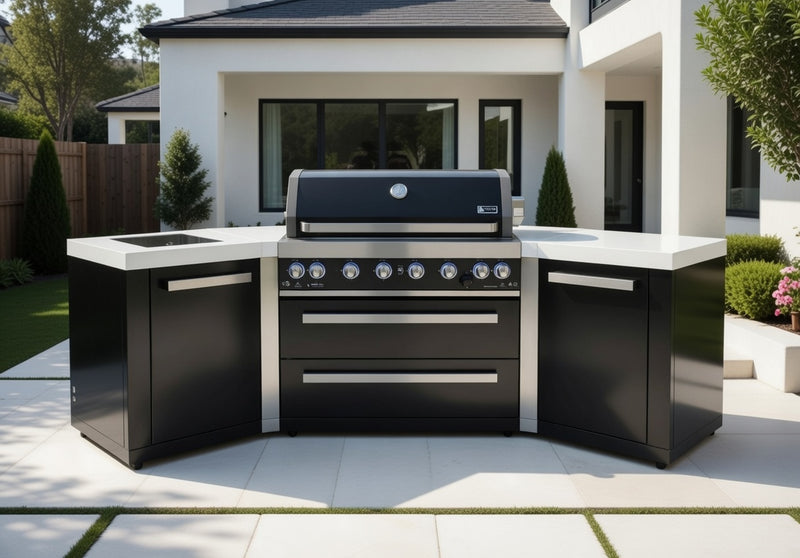 Mont Alpi Outdoor kitchen Black 6 Burner and Weather Cover - 2.8m