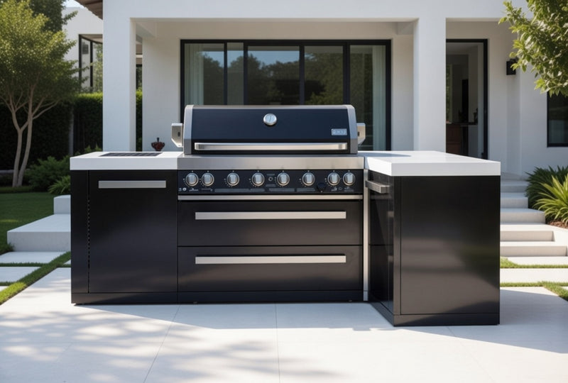 Mont Alpi Outdoor kitchen Black 6 Burner and Weather Cover - 2.4m