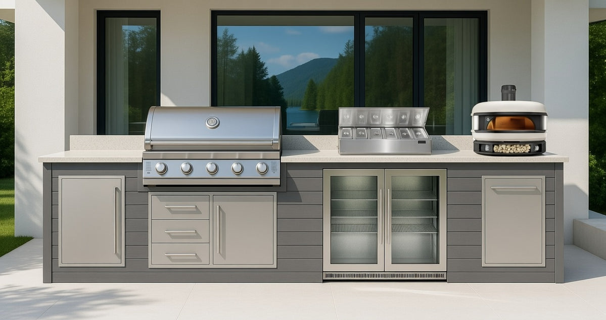 The Alpha Forge Outdoor Kitchen Beefeater 1600S 5 Burner Gas BBQ and G ...