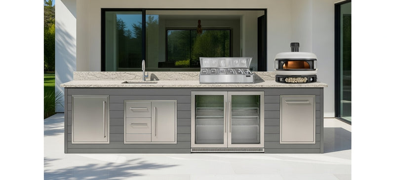 The Alpha Forge Outdoor Kitchen Gozney Station | 350cm Light grey