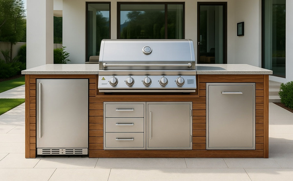 The Alpha Forge Outdoor Kitchen Beefeater 1600S Built-In 5 Burner Gas ...